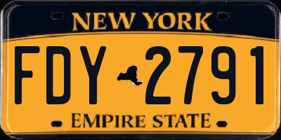 NY license plate FDY2791