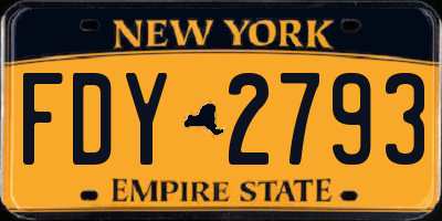 NY license plate FDY2793