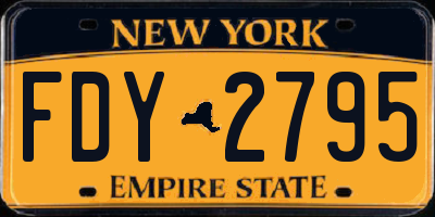 NY license plate FDY2795