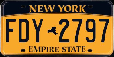 NY license plate FDY2797