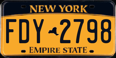 NY license plate FDY2798