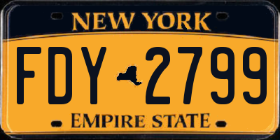 NY license plate FDY2799