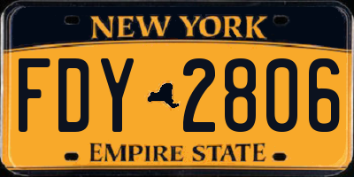NY license plate FDY2806