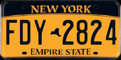NY license plate FDY2824