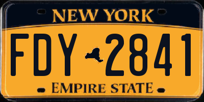 NY license plate FDY2841