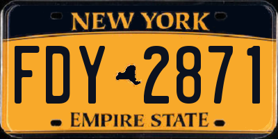 NY license plate FDY2871