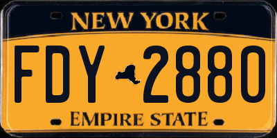 NY license plate FDY2880