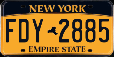 NY license plate FDY2885