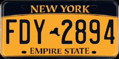 NY license plate FDY2894
