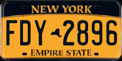 NY license plate FDY2896