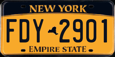 NY license plate FDY2901