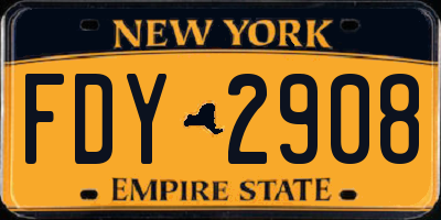 NY license plate FDY2908