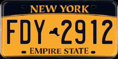 NY license plate FDY2912