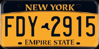 NY license plate FDY2915