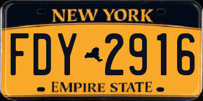 NY license plate FDY2916