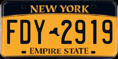 NY license plate FDY2919