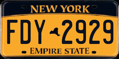 NY license plate FDY2929