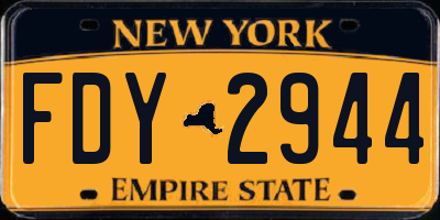 NY license plate FDY2944