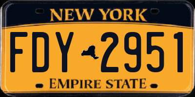 NY license plate FDY2951