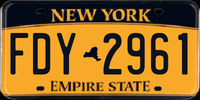 NY license plate FDY2961