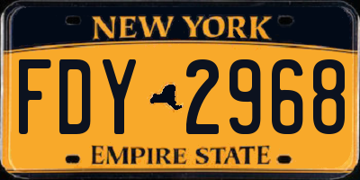 NY license plate FDY2968