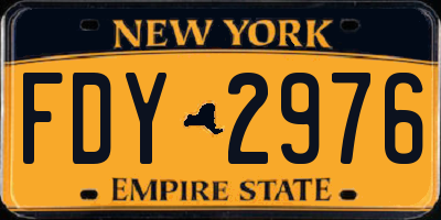 NY license plate FDY2976