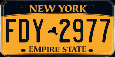 NY license plate FDY2977