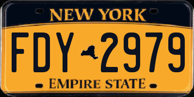 NY license plate FDY2979