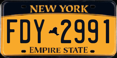 NY license plate FDY2991