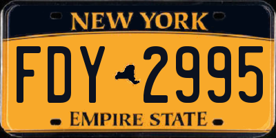 NY license plate FDY2995
