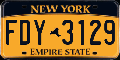 NY license plate FDY3129