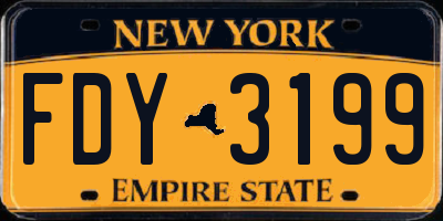 NY license plate FDY3199