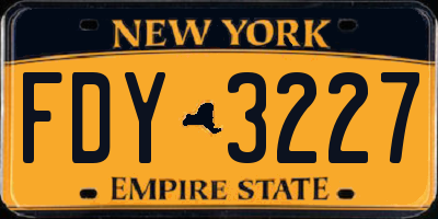 NY license plate FDY3227