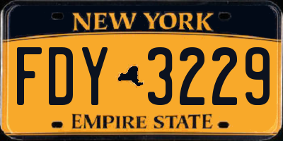 NY license plate FDY3229