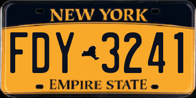NY license plate FDY3241