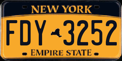 NY license plate FDY3252