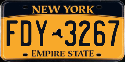 NY license plate FDY3267
