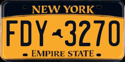 NY license plate FDY3270