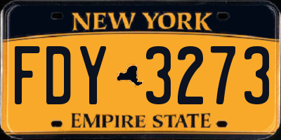 NY license plate FDY3273