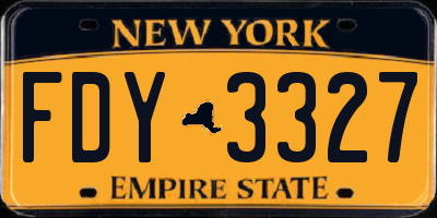 NY license plate FDY3327