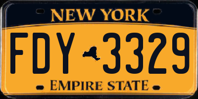 NY license plate FDY3329