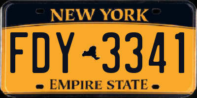NY license plate FDY3341