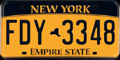 NY license plate FDY3348