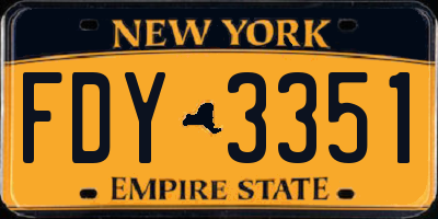 NY license plate FDY3351