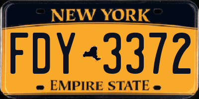 NY license plate FDY3372