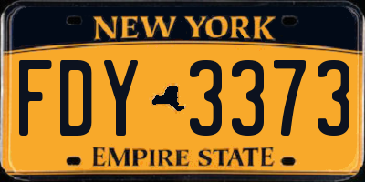 NY license plate FDY3373