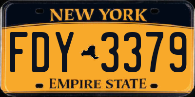 NY license plate FDY3379