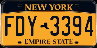 NY license plate FDY3394