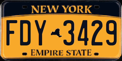 NY license plate FDY3429