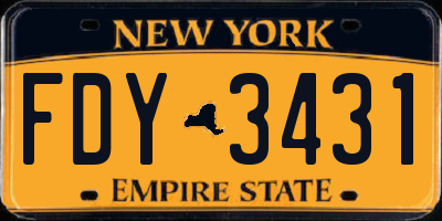 NY license plate FDY3431